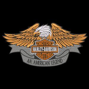 Harley Davidson HOODIE Embroidered Adult Unisex Hooded Sweatshirt Eagle Biker